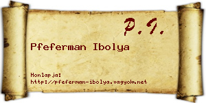 Pfeferman Ibolya névjegykártya
