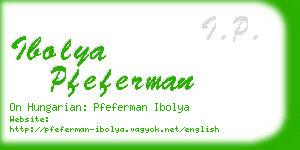 ibolya pfeferman business card